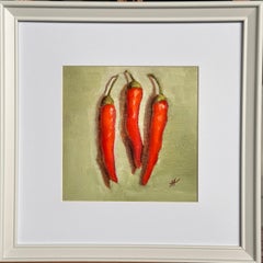 Pimientos rojos. mini pintura original