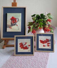 Triptych of paintings from the collection "Charm of red currant"