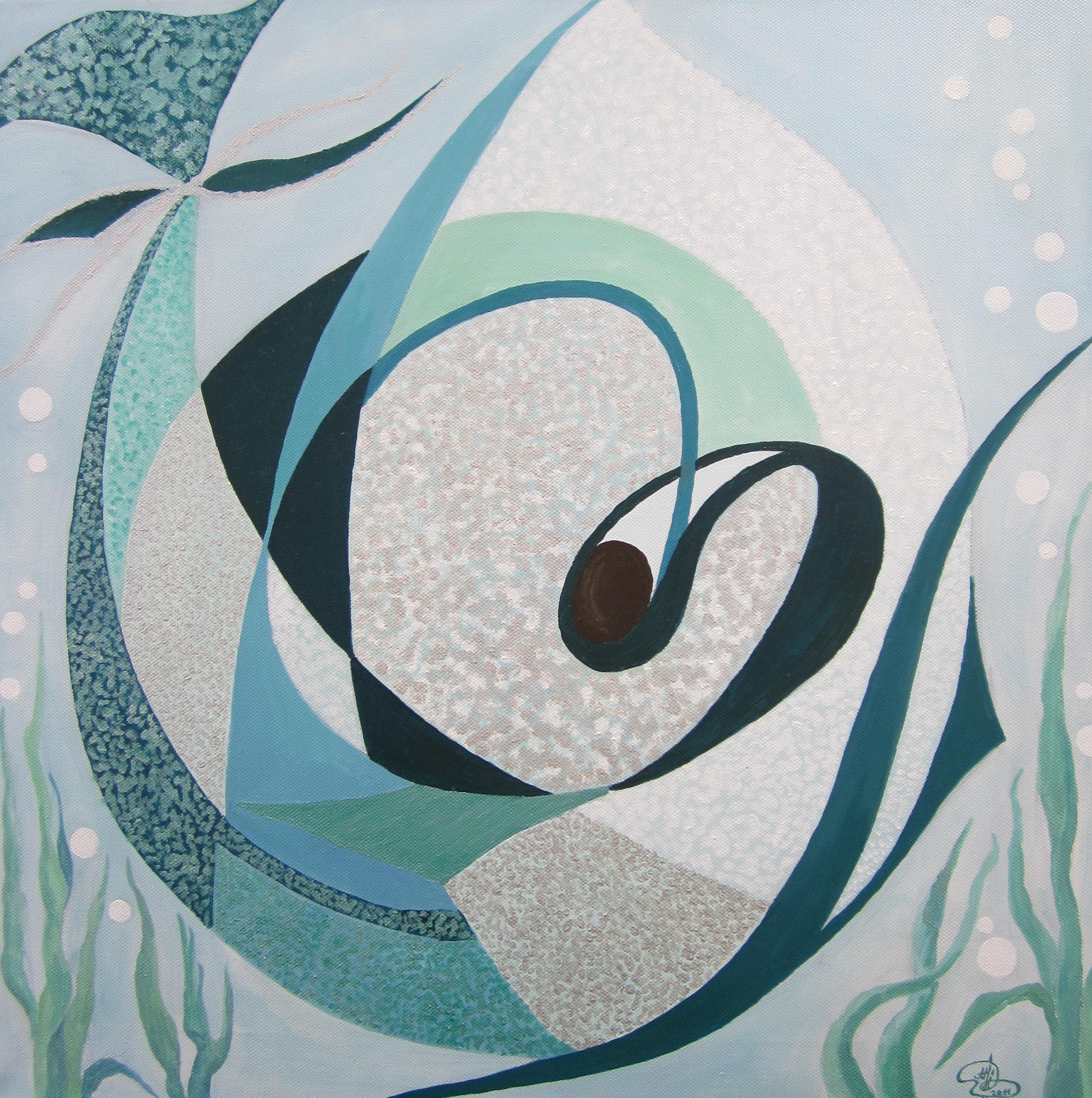 Triptychon – Unterwander-Residenz – Painting von Marina Hein