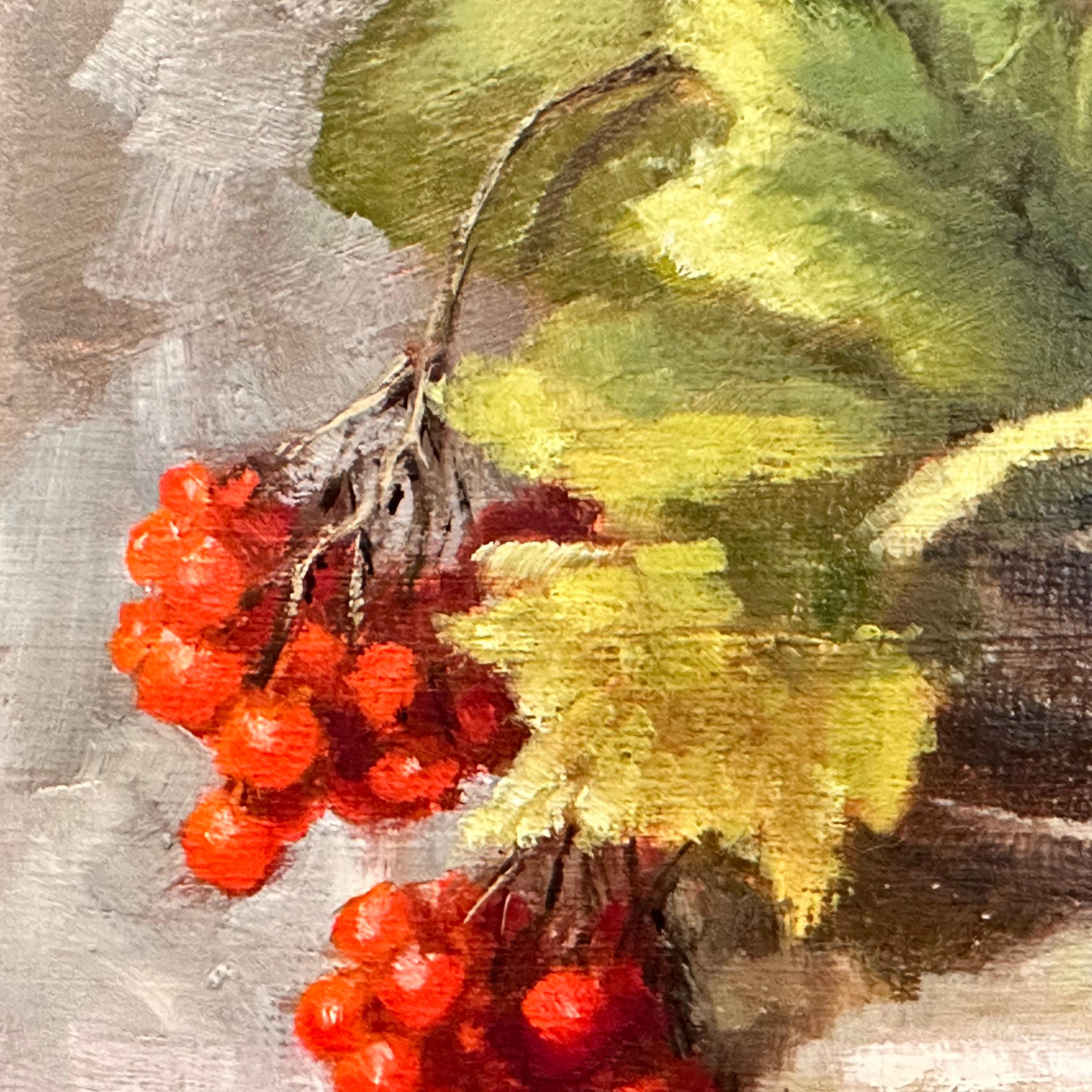 Bringen Sie Gemütlichkeit und Harmonie in Ihr Zuhause mit meinem exklusiven Gemälde! 
Dieses Werk wurde von mir mit Liebe und Sorgfalt gemalt, um Sie an die Schönheit zu erinnern, die uns umgibt.
Das satte Grün der zarten Blätter von Kalina belebt