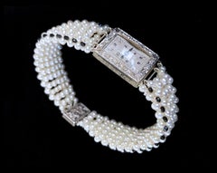 Marina J. 18k Vintage Diamond Encrusted Watch with Pearls & Black Spinel