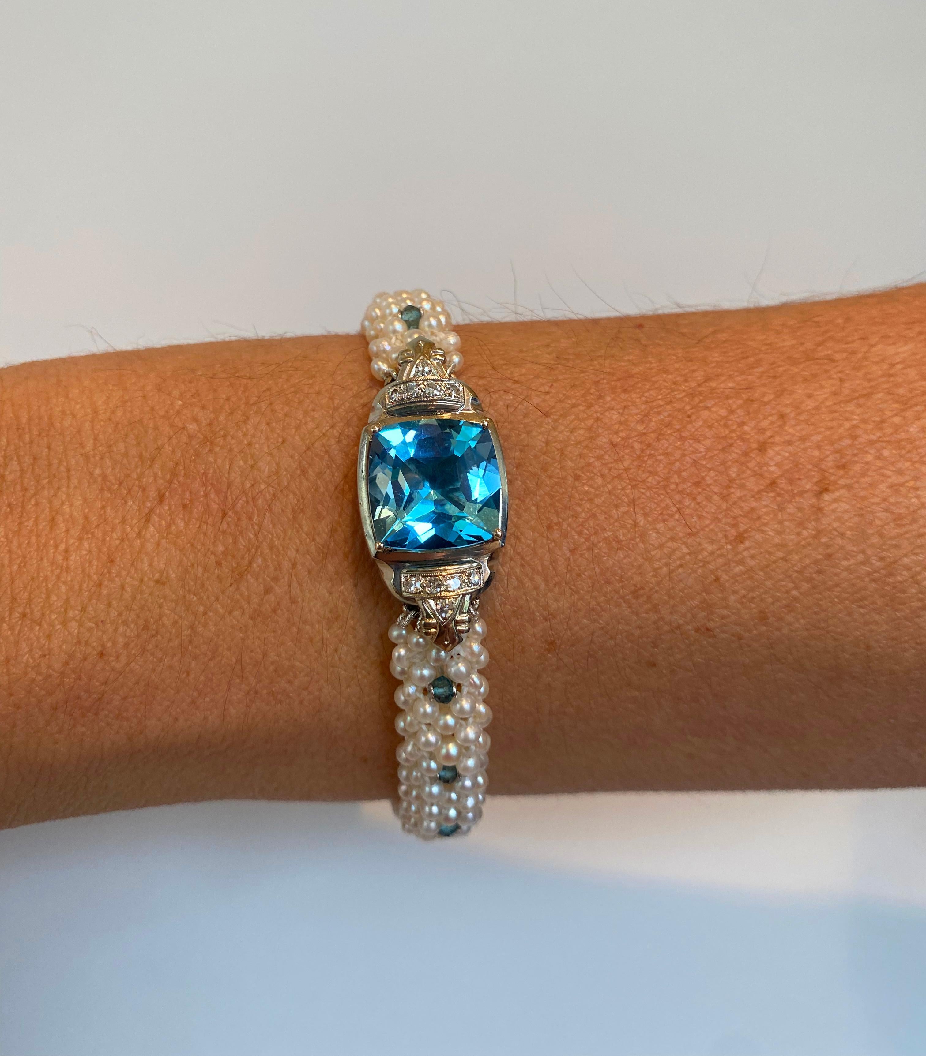 blue topaz bracelet white gold