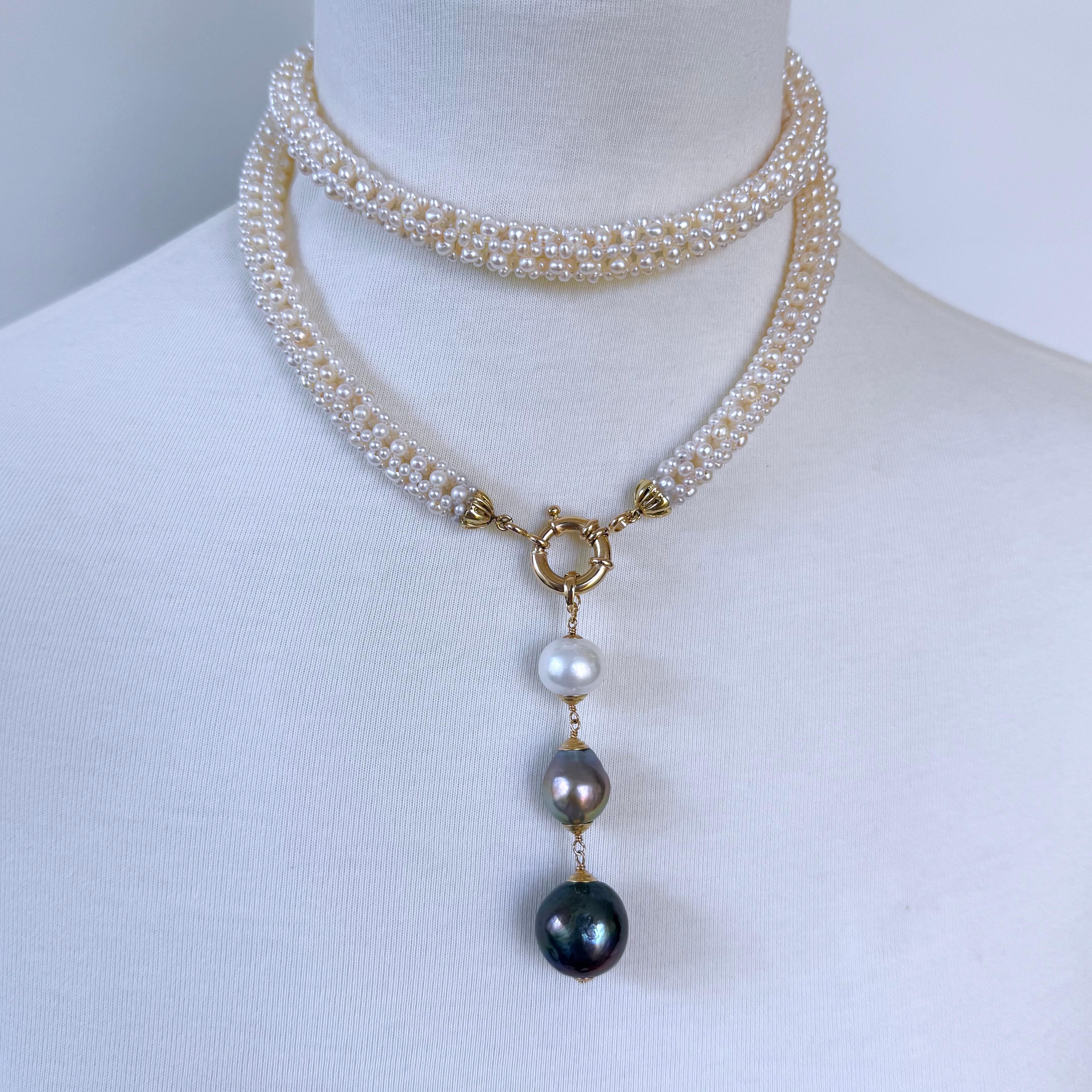 Marina J. Collar de novia tejido con perlas tridimensionales y borlas graduadas Cuenta en venta