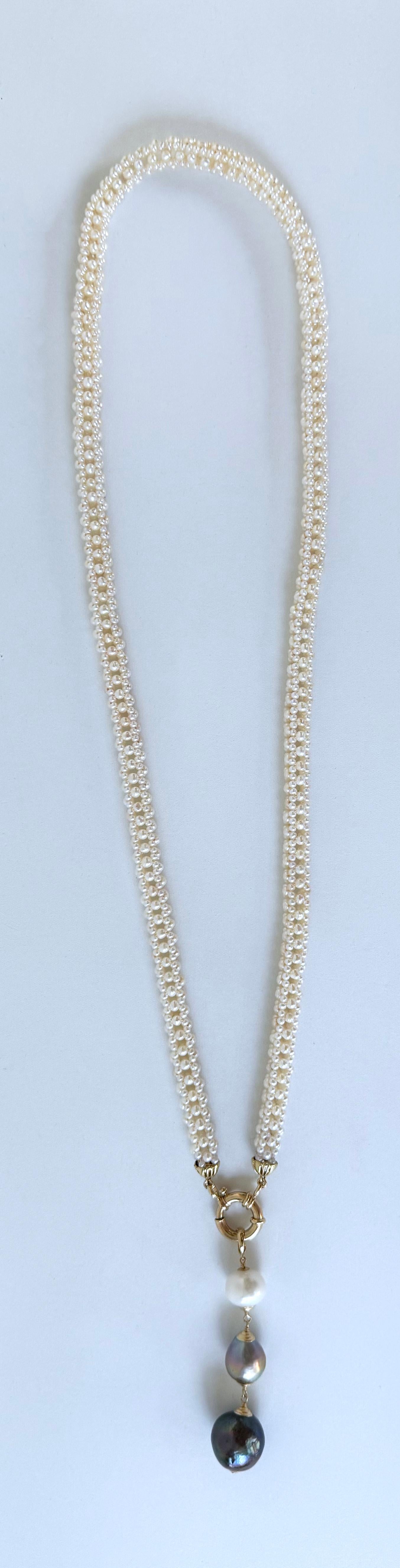 De las mujeres Marina J. Collar de novia tejido con perlas tridimensionales y borlas graduadas en venta