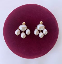 Marina J. All Pearl Chandelier Earrings with 14k Yellow Gold