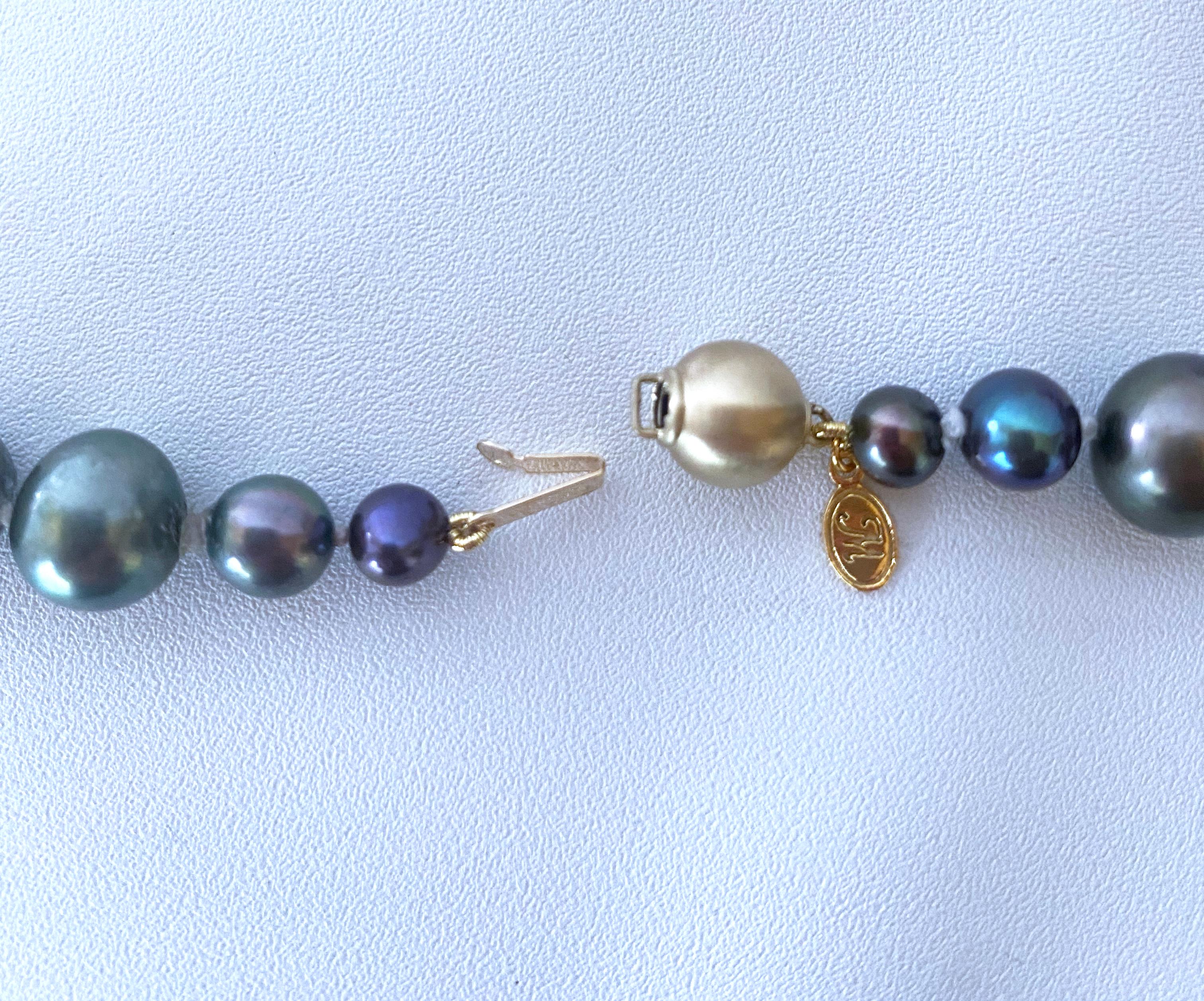 Marina J. Collier dégradé de perles avec fermoir en or jaune 14 carats Neuf - En vente à Los Angeles, CA