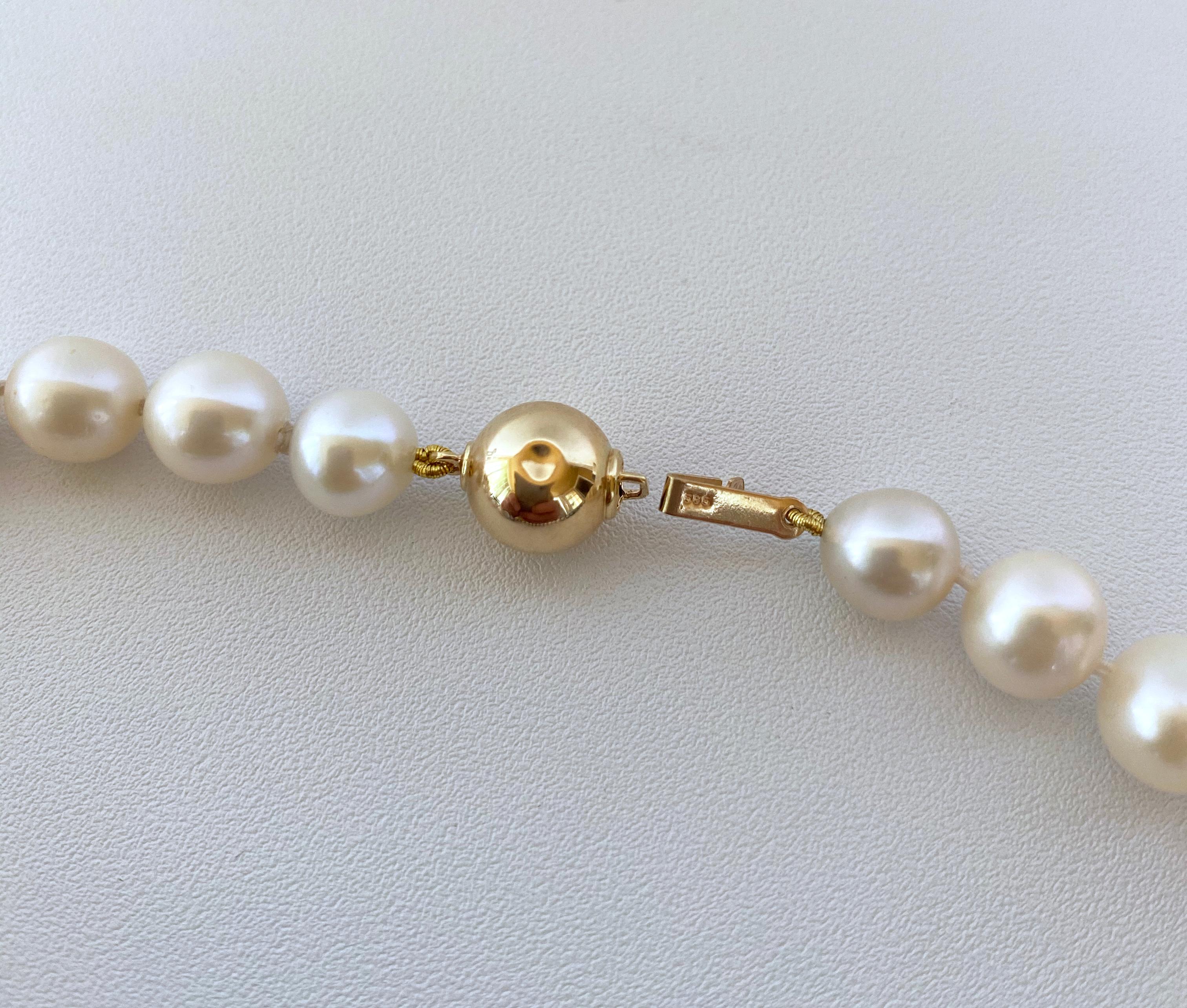 Bead Marina J. All Pearl Ombre Necklace with 14k Yellow Gold Clasp