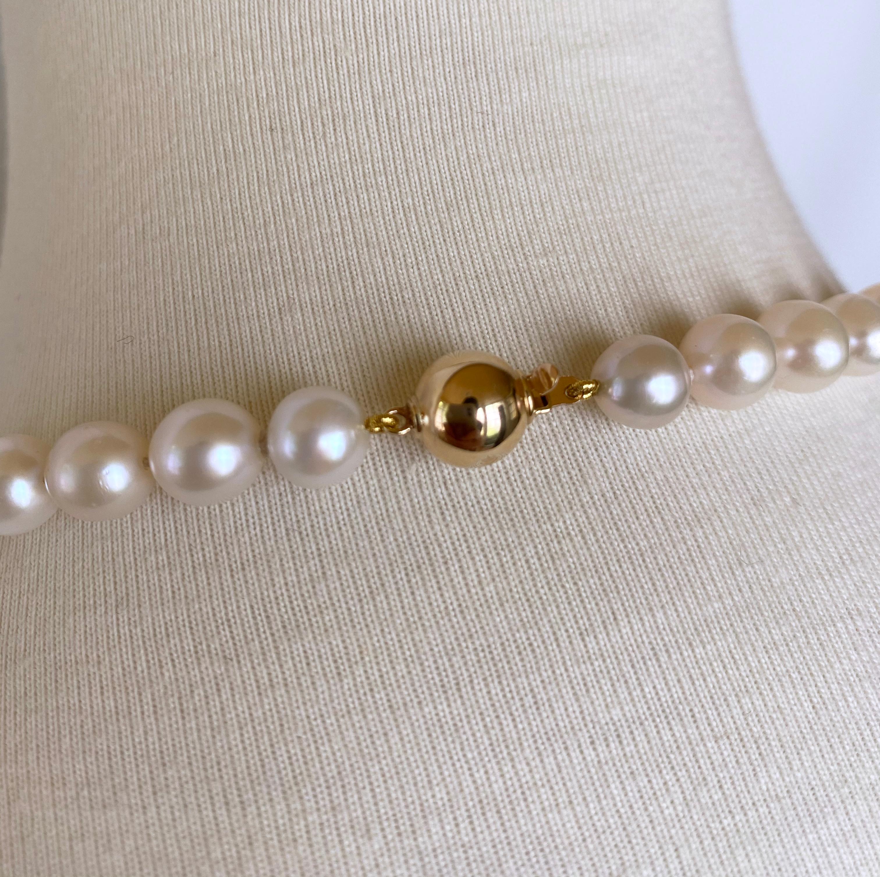 Artisan Marina J. All Pearl Ombre Necklace with 14k Yellow Gold Clasp