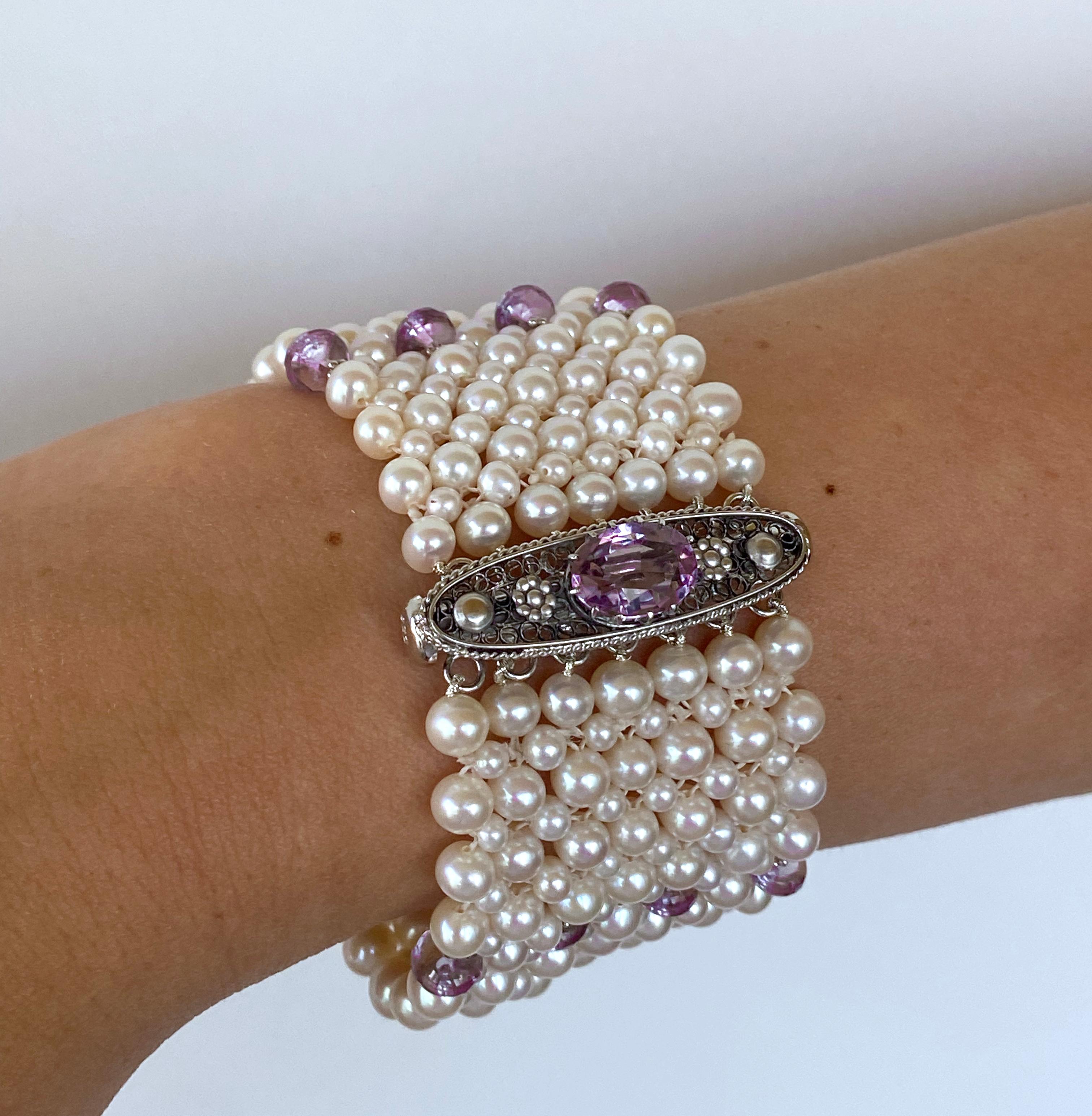 amethyst pearl bracelet
