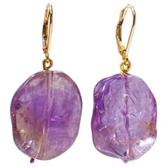 Marina J Amethyst Bead Gemstone Earring with 14 Karat Gold Lever-Back and Wiring