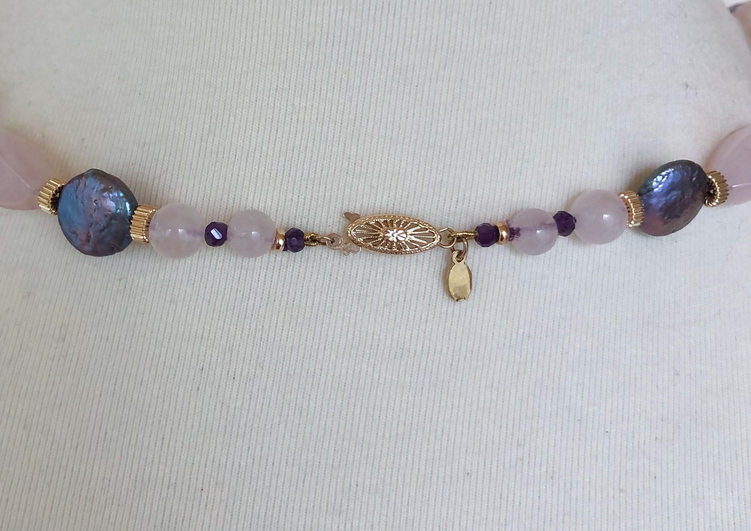 amethyst and rose quartz necklace