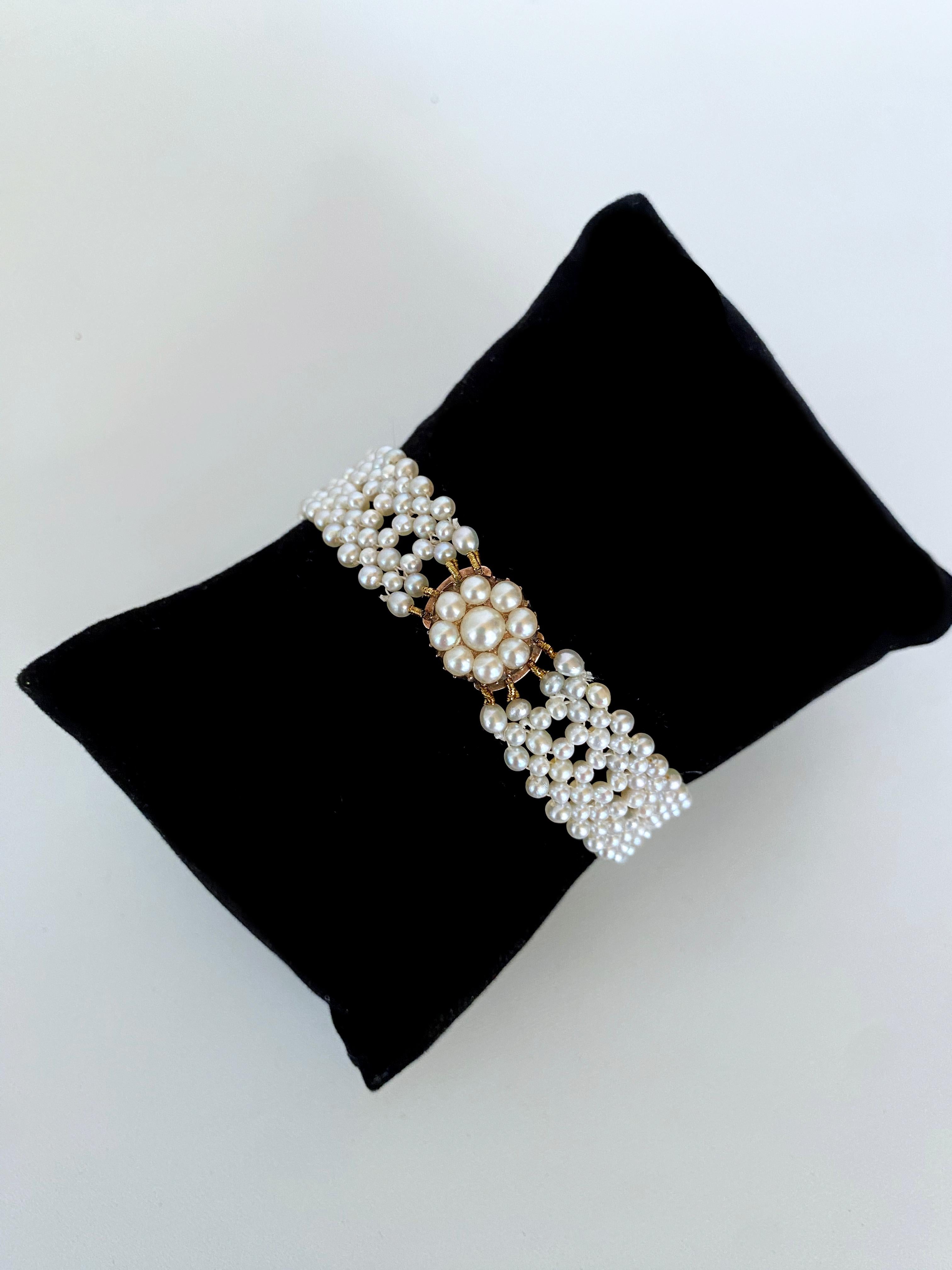 vintage pearl and gold bracelet