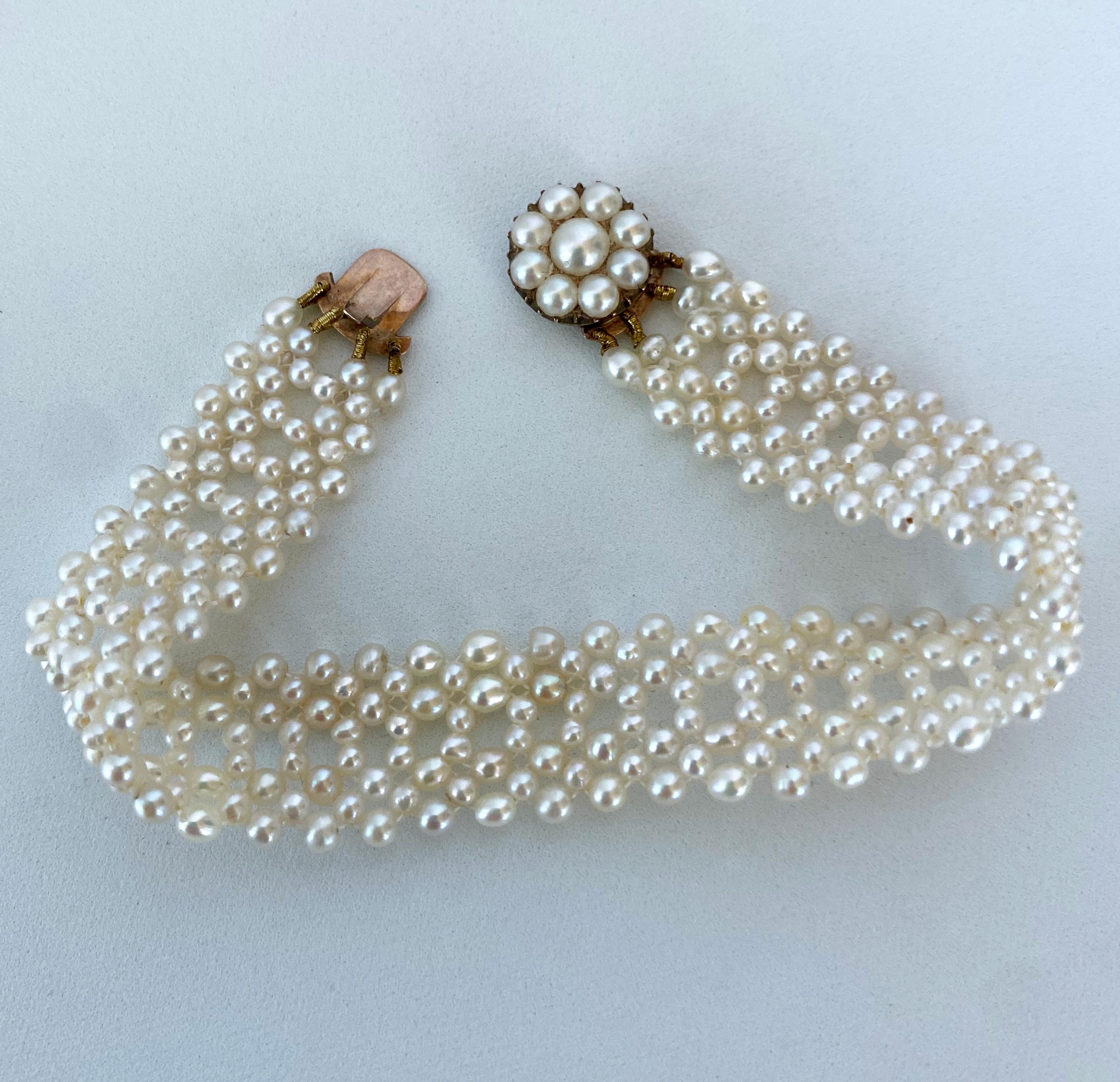Bead Marina J. Antique Pearl Bracelet with Vintage Pearl Clasp / Centerpiece