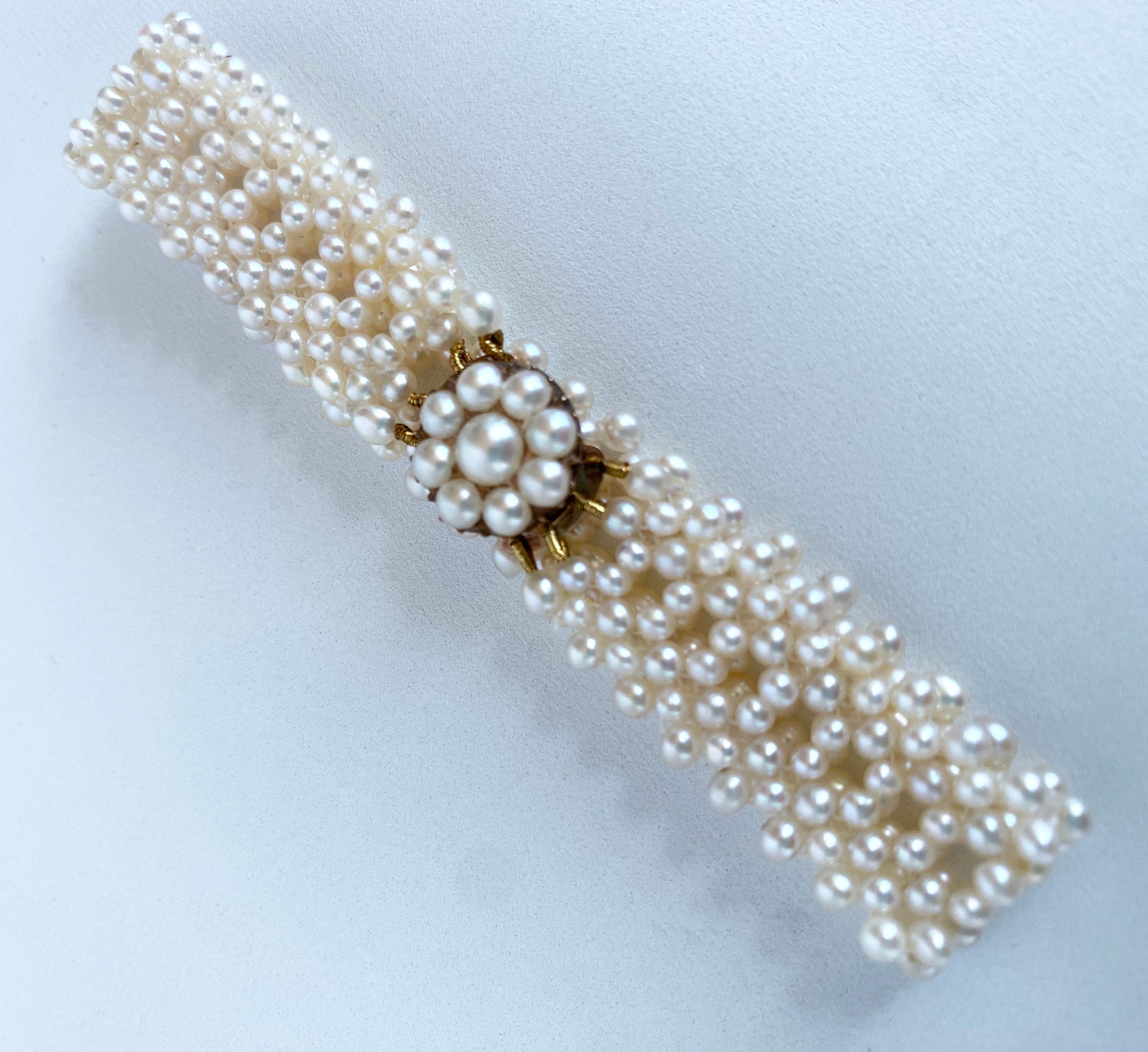 Women's Marina J. Antique Pearl Bracelet with Vintage Pearl Clasp / Centerpiece