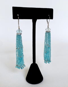 Marina J. Aquamarine, Diamond & 14k White Gold Lever Back Earrings