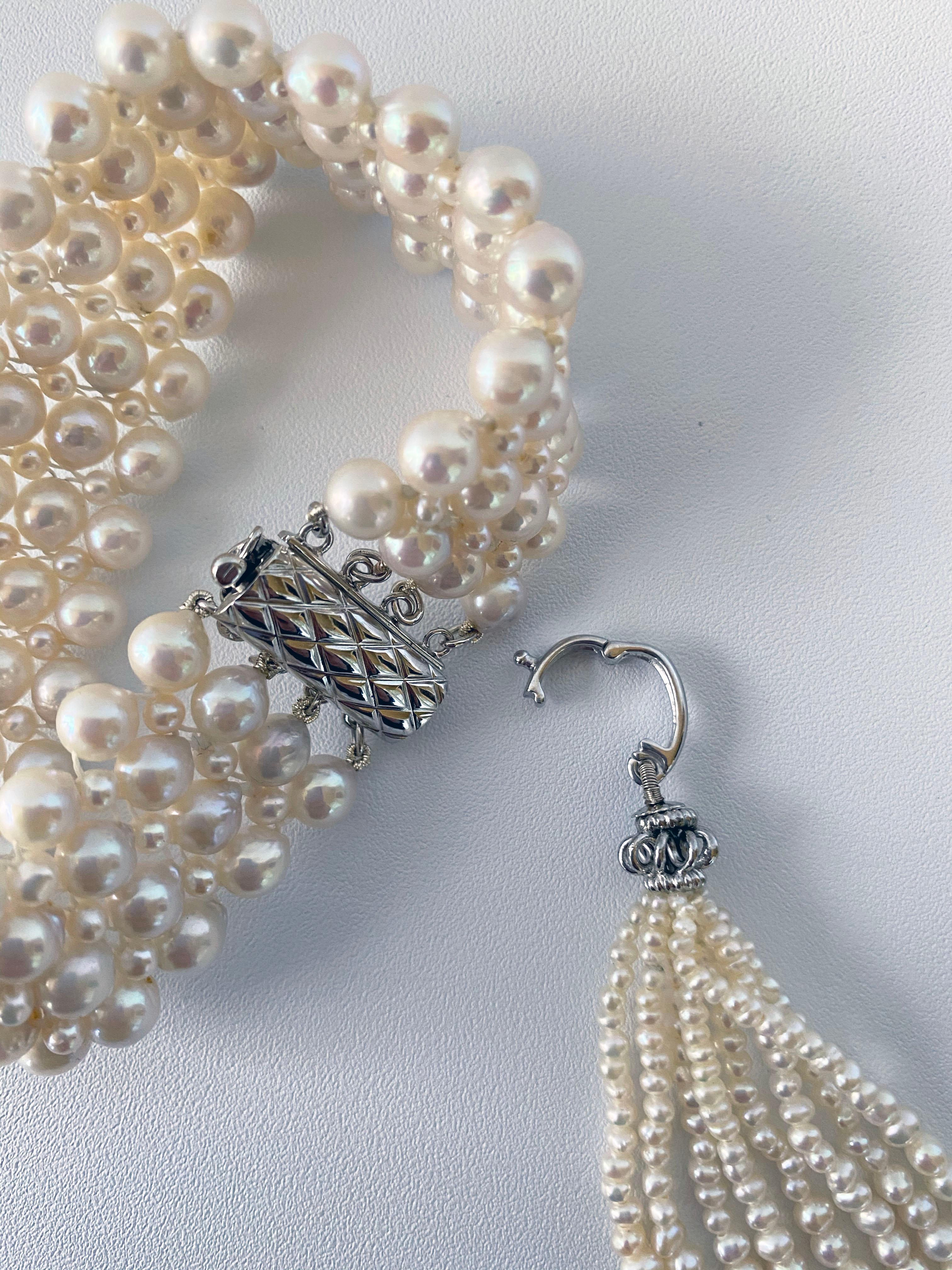 Marina J. Bracelet en perles tissées d'inspiration « Art déco » avec pompon en perles Pour femmes en vente
