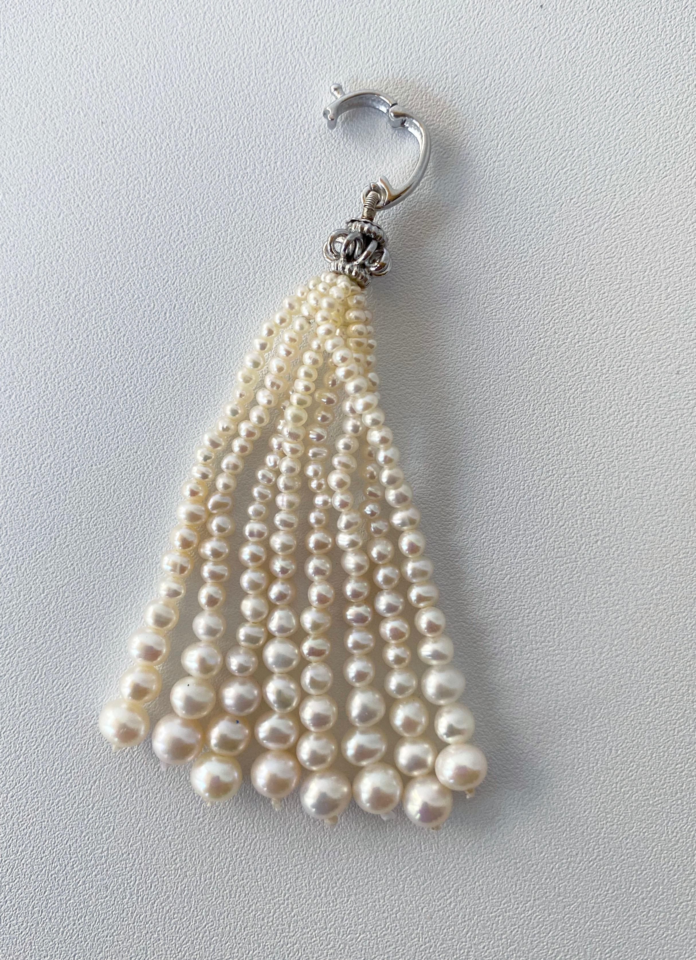 Marina J. Bracelet en perles tissées d'inspiration « Art déco » avec pompon en perles en vente 2