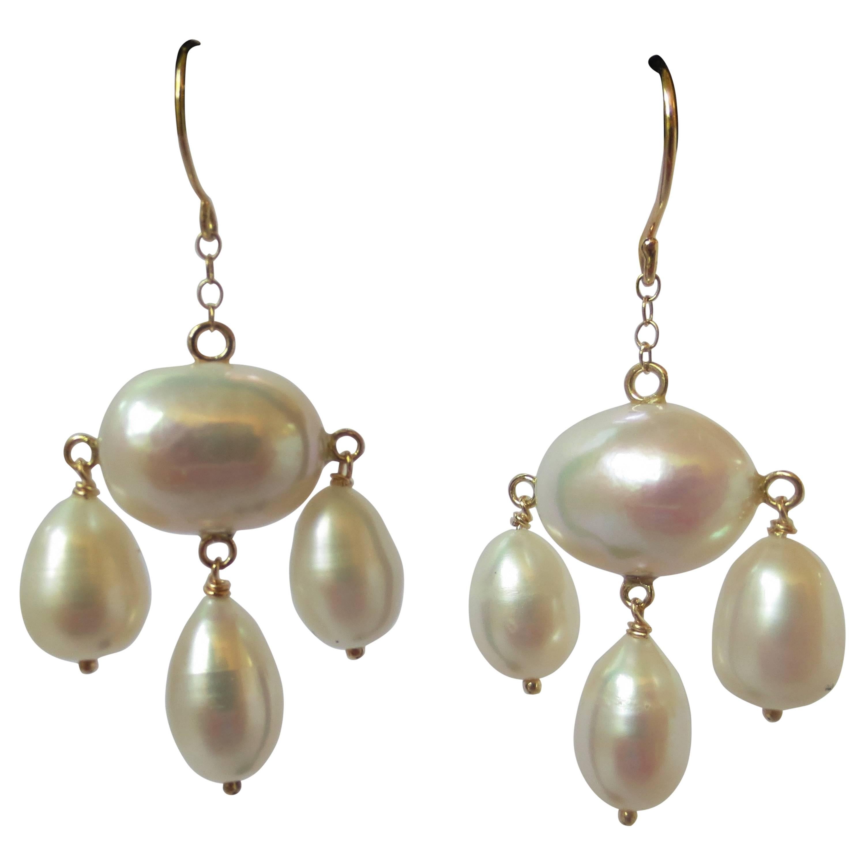Marina J Baroque Pearl Dangle Earrings with Yellow Gold Findings