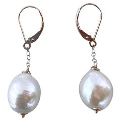 Marina J. Baroque Pearl Earrings with 14k White Gold Lever Back Hooks