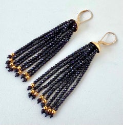 Marina J. Black Spinel Dangle Earrings with Solid 14k Lever Back Hooks