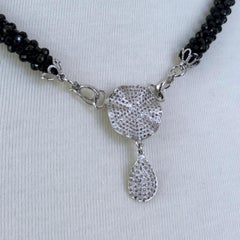 Marina J. Black Spinel Rope Necklace with Diamond Centerpiece