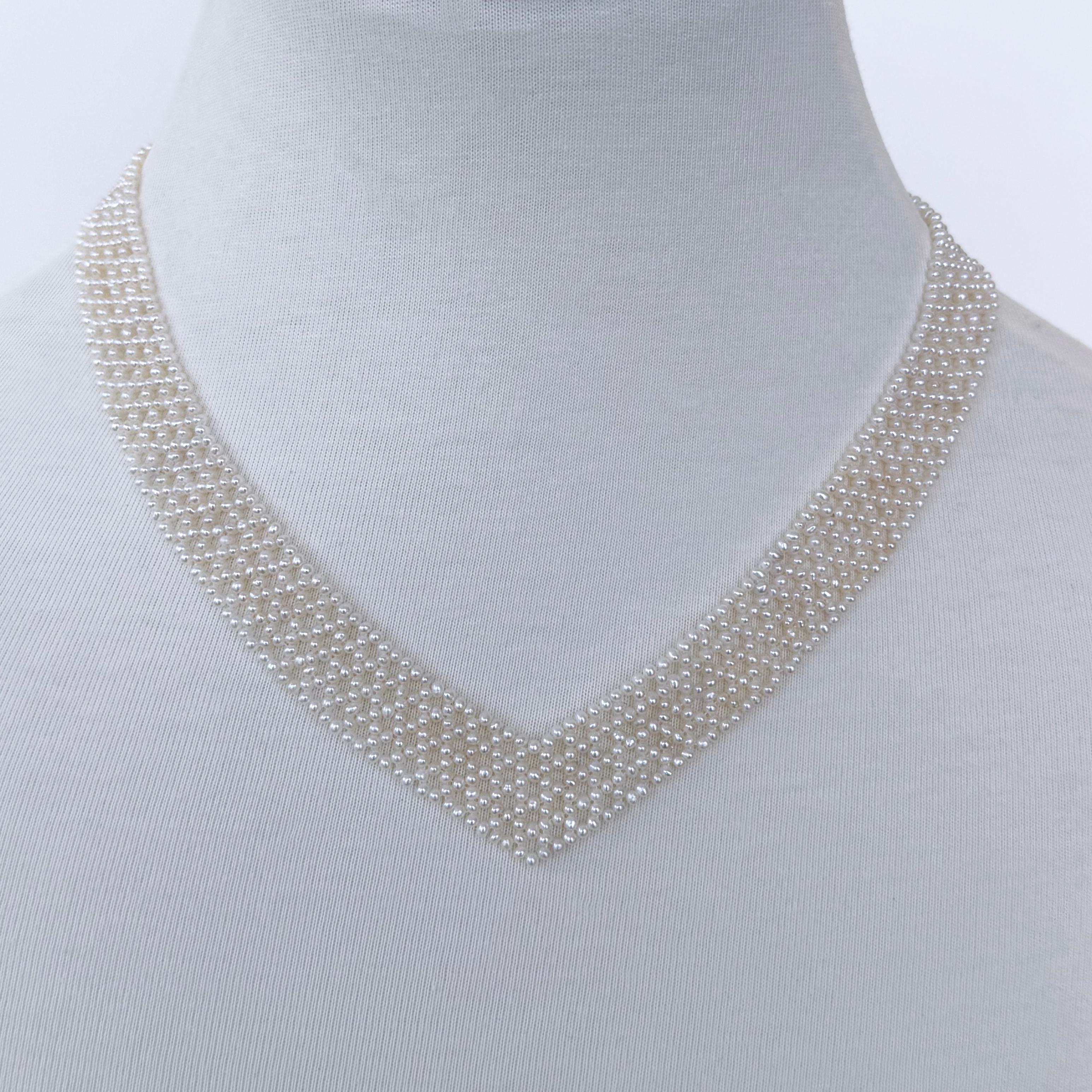 V. J. J. Bridal Collana con perle intrecciate a V con 14k In condizioni Nuovo a Los Angeles, CA