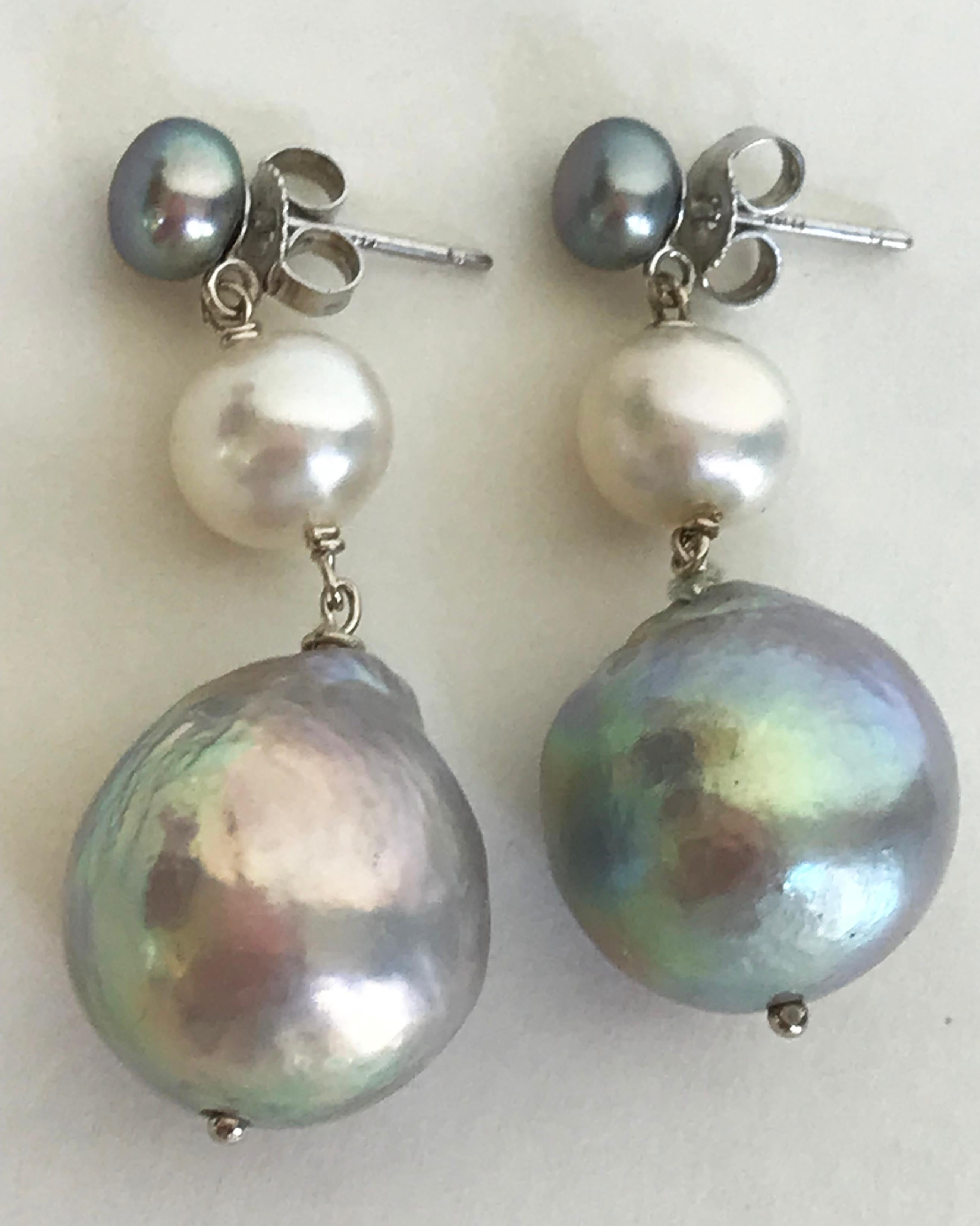 dark grey pearl earrings
