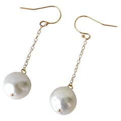 Marina J. Earring with solid 14k Yellow Gold Chain & Hook