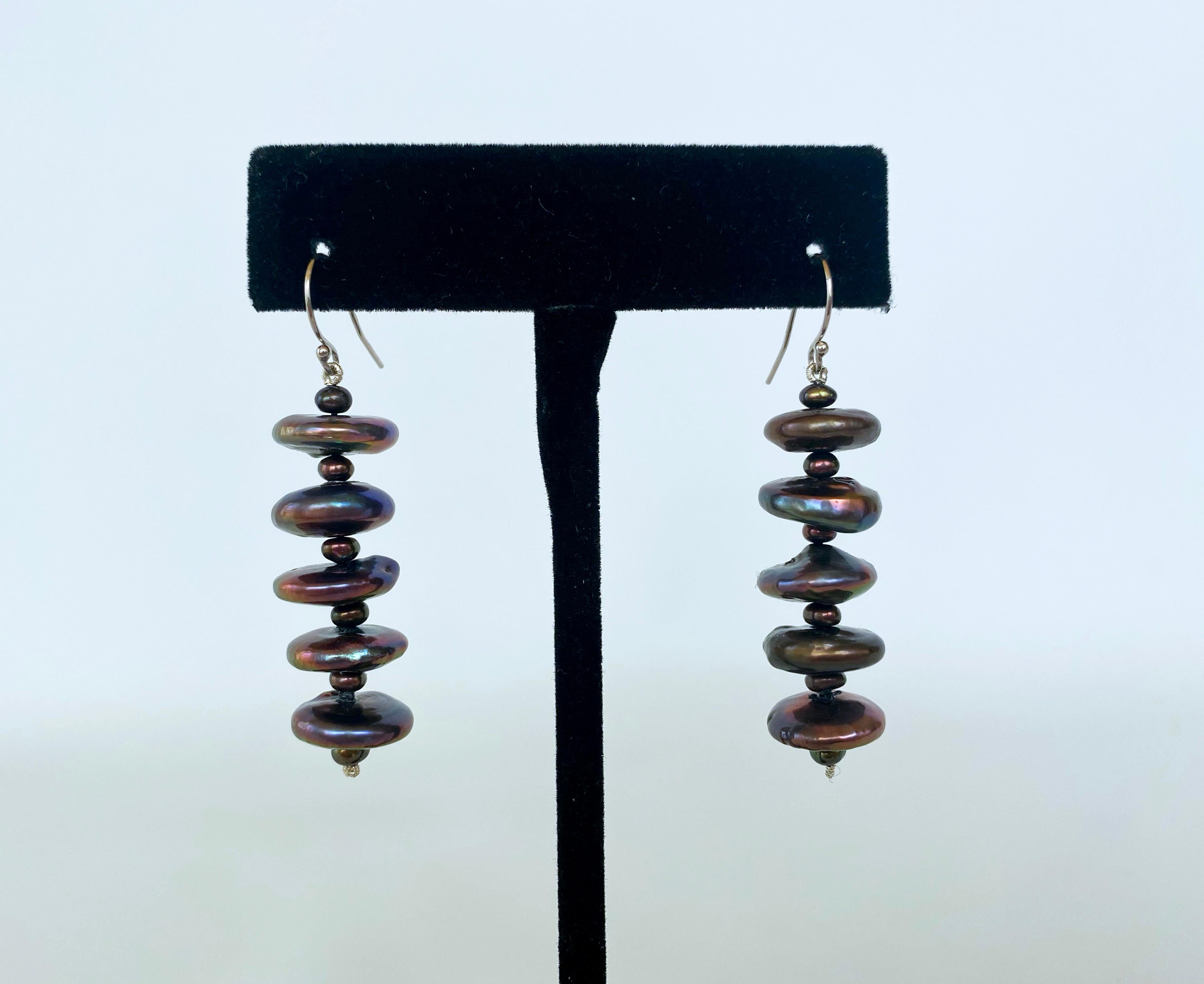 flat bead earrings