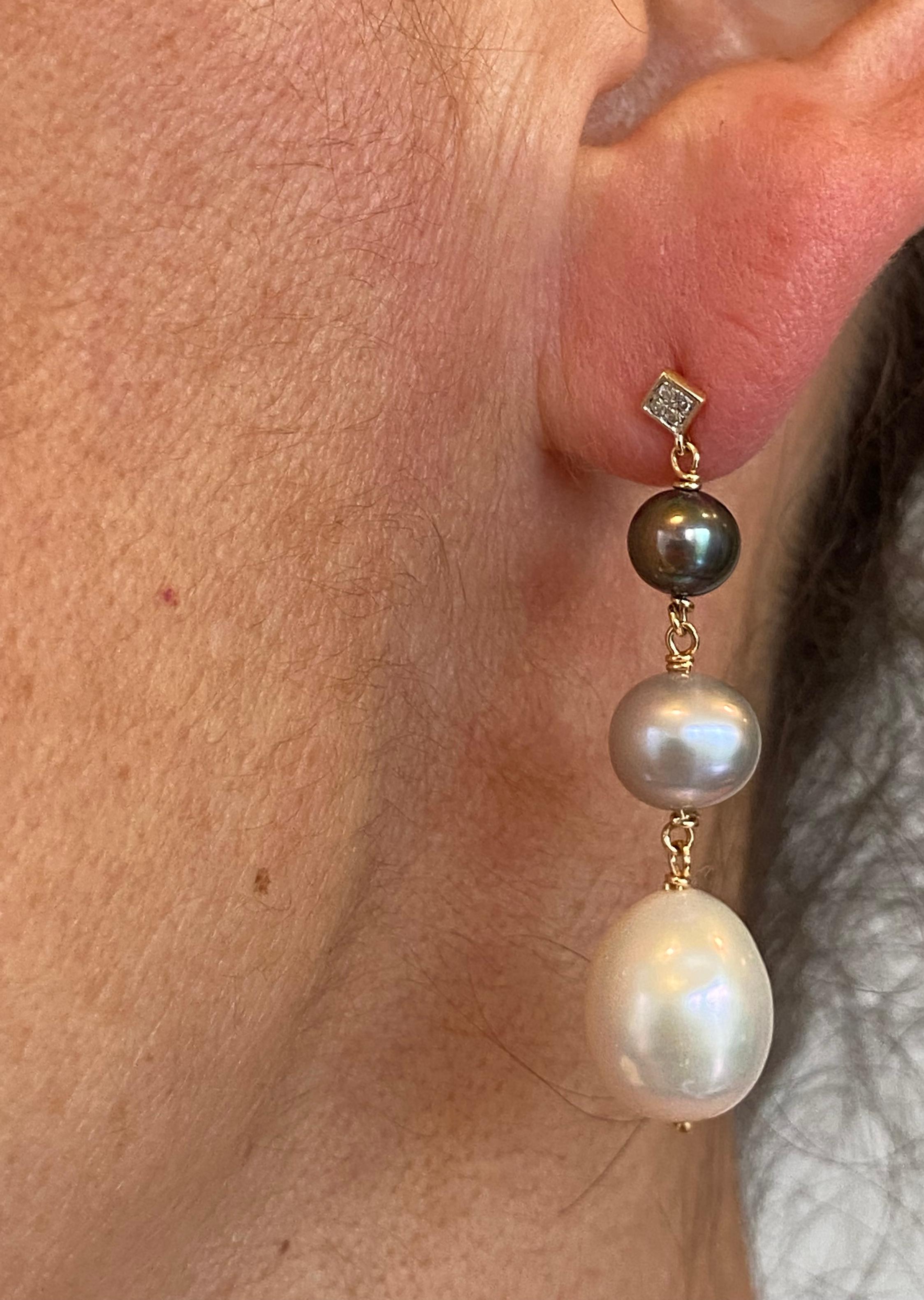 graduated pearl drop earrings