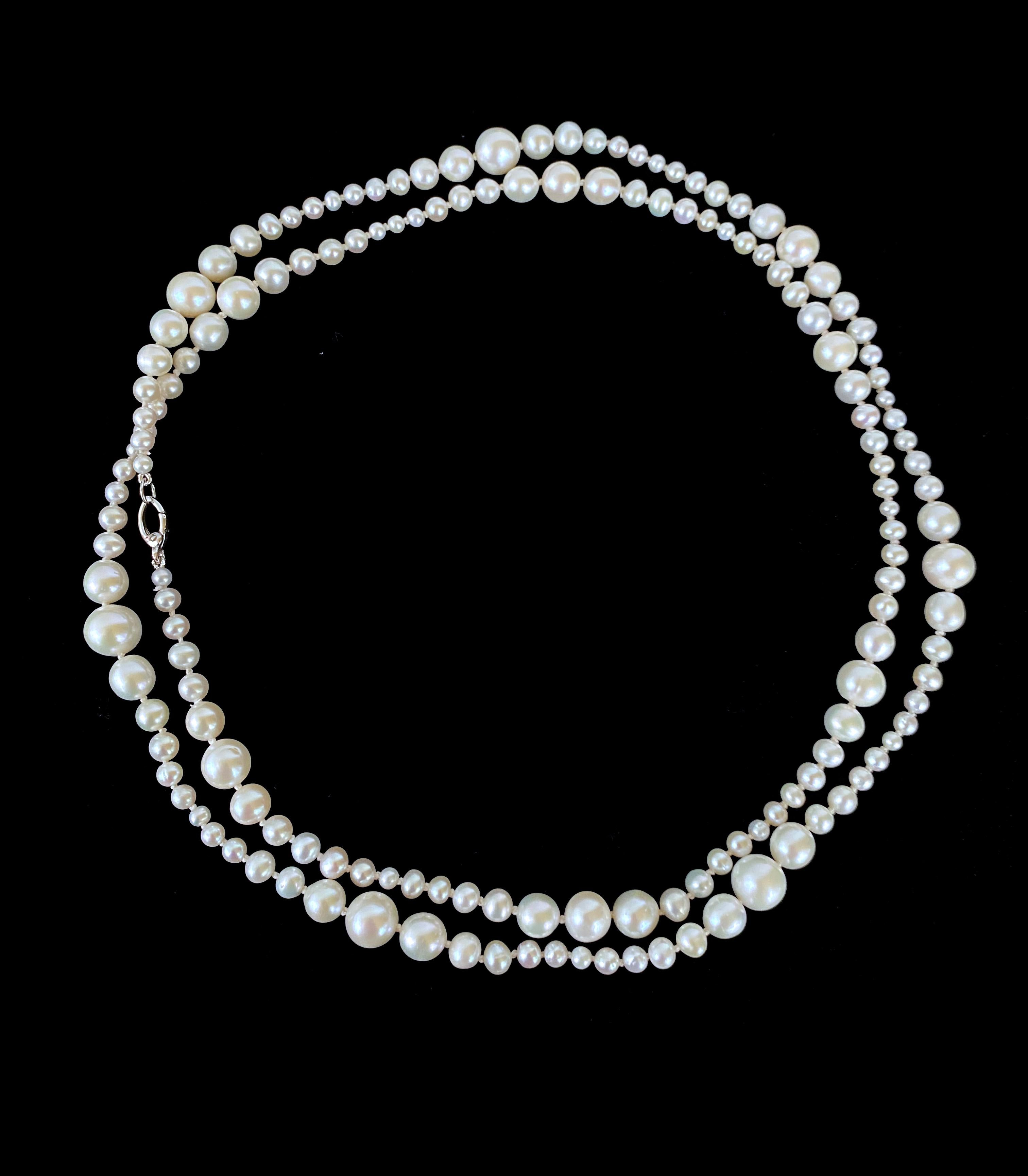 Marina J. Graduated Pearl Necklace with 14k White Gold Clasp 1