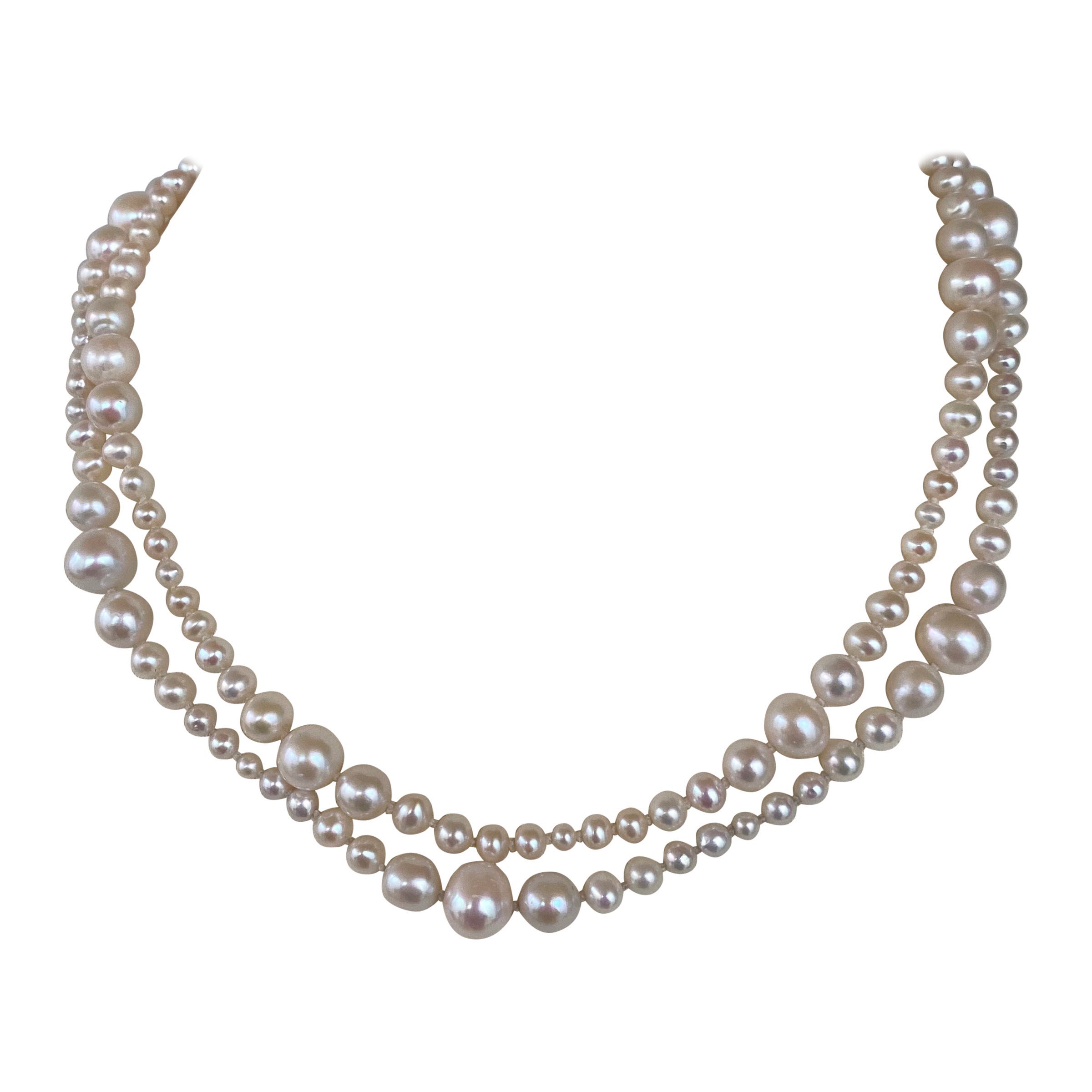 Collana di perle graduate di Marina J. con chiusura in oro bianco 14k