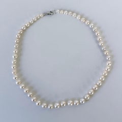 Marina J. Graduated Pearl Strung Necklace with Rhodium Plated Silver Clasp