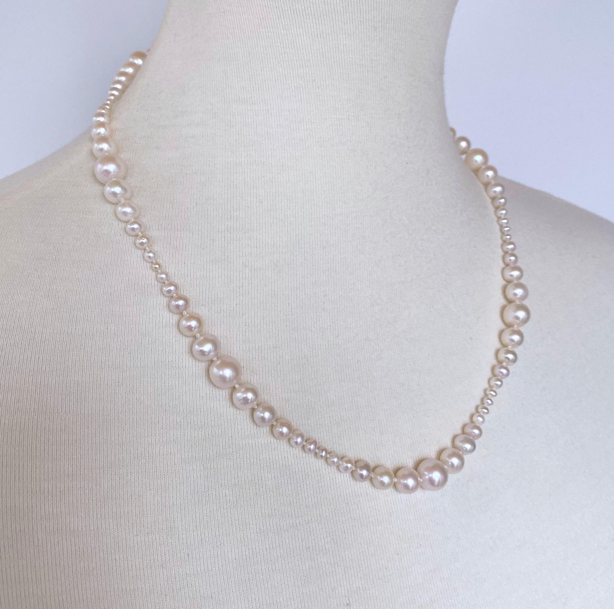 Women's Marina J. Graduated White Pearl Necklace with 14 Karat Yellow Gold Clasp 