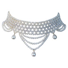 Marina J Tour de cou drapé et tissé de perles de rocaille avec fermoir coulissant