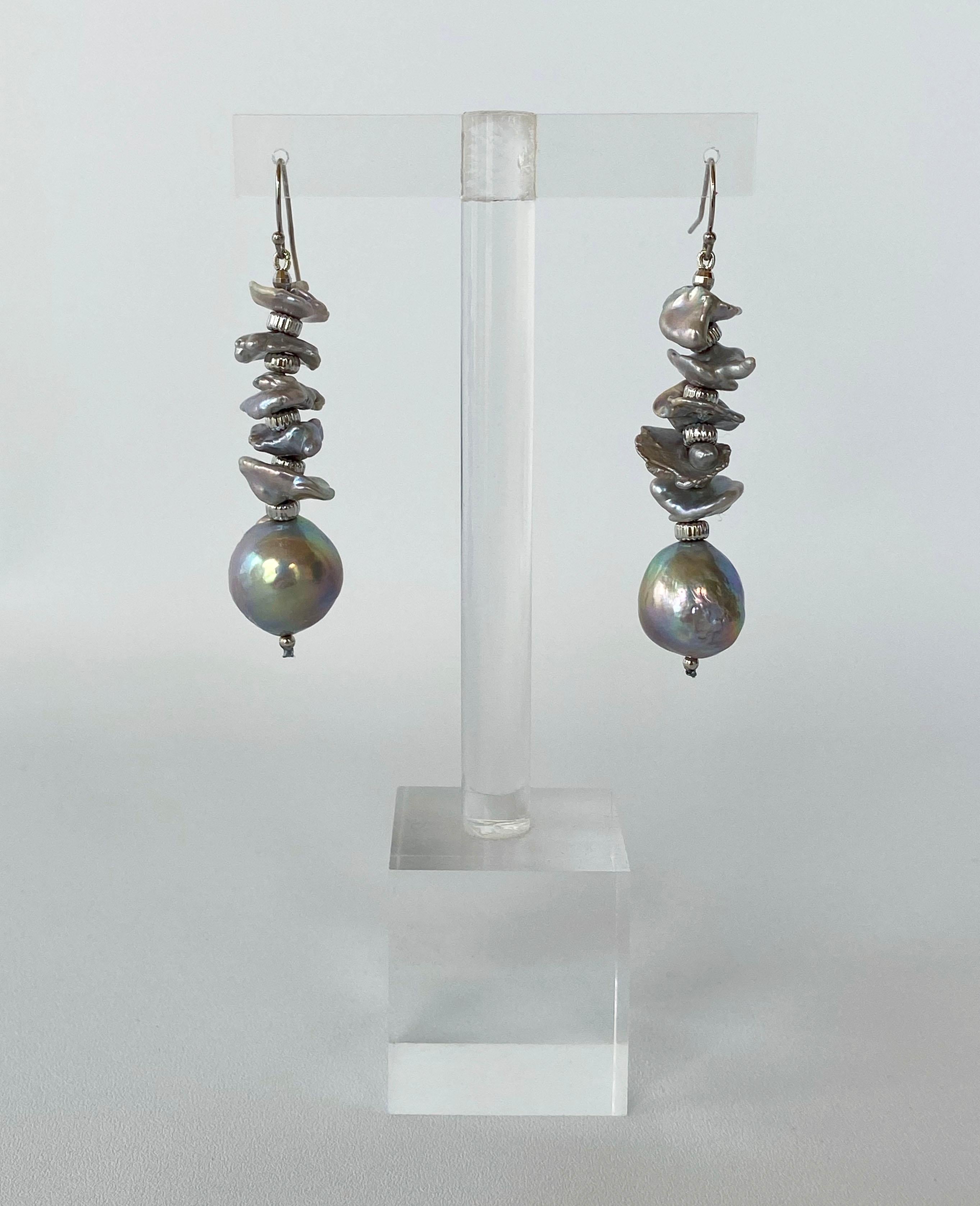 uneven pearl earrings