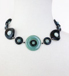 Marina J. Jade and Black Onyx Necklace with Silver Rhodium-Plated Clasp