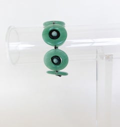Marina J. Jade and Onyx Bracelet with Silver Diamond-Encrusted Lobster Clasp