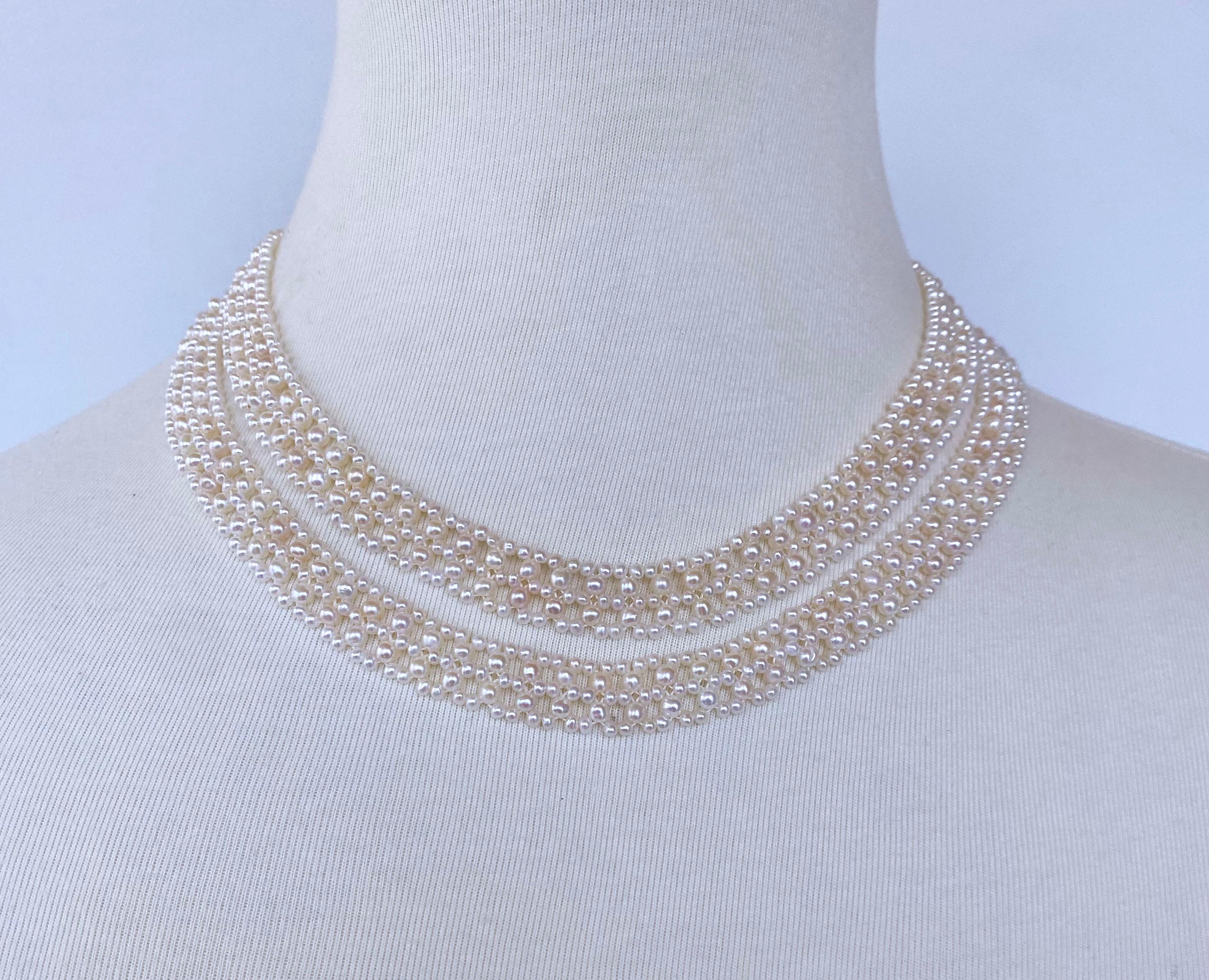 Marina J. Sautoir en dentelle tissée avec diamants et pompon en or jaune 14 carats massif Pour femmes en vente