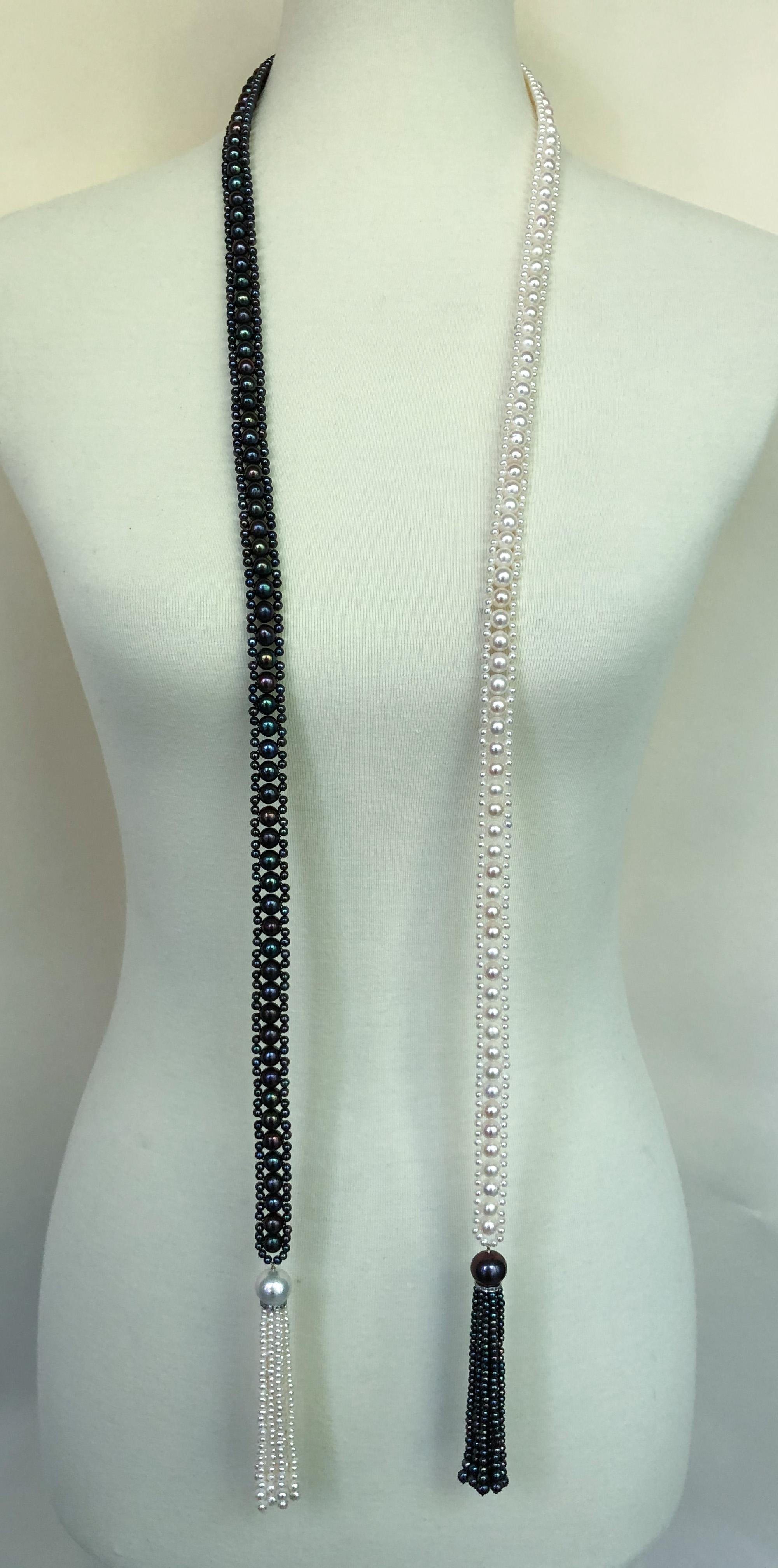 long black and white necklace