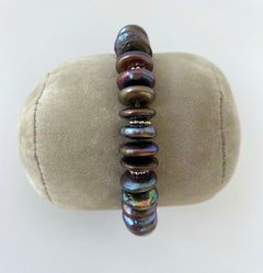 Marina J. Men's / Unisex Black Pearl and Silver Rhodium-Plated Roundale Bracelet