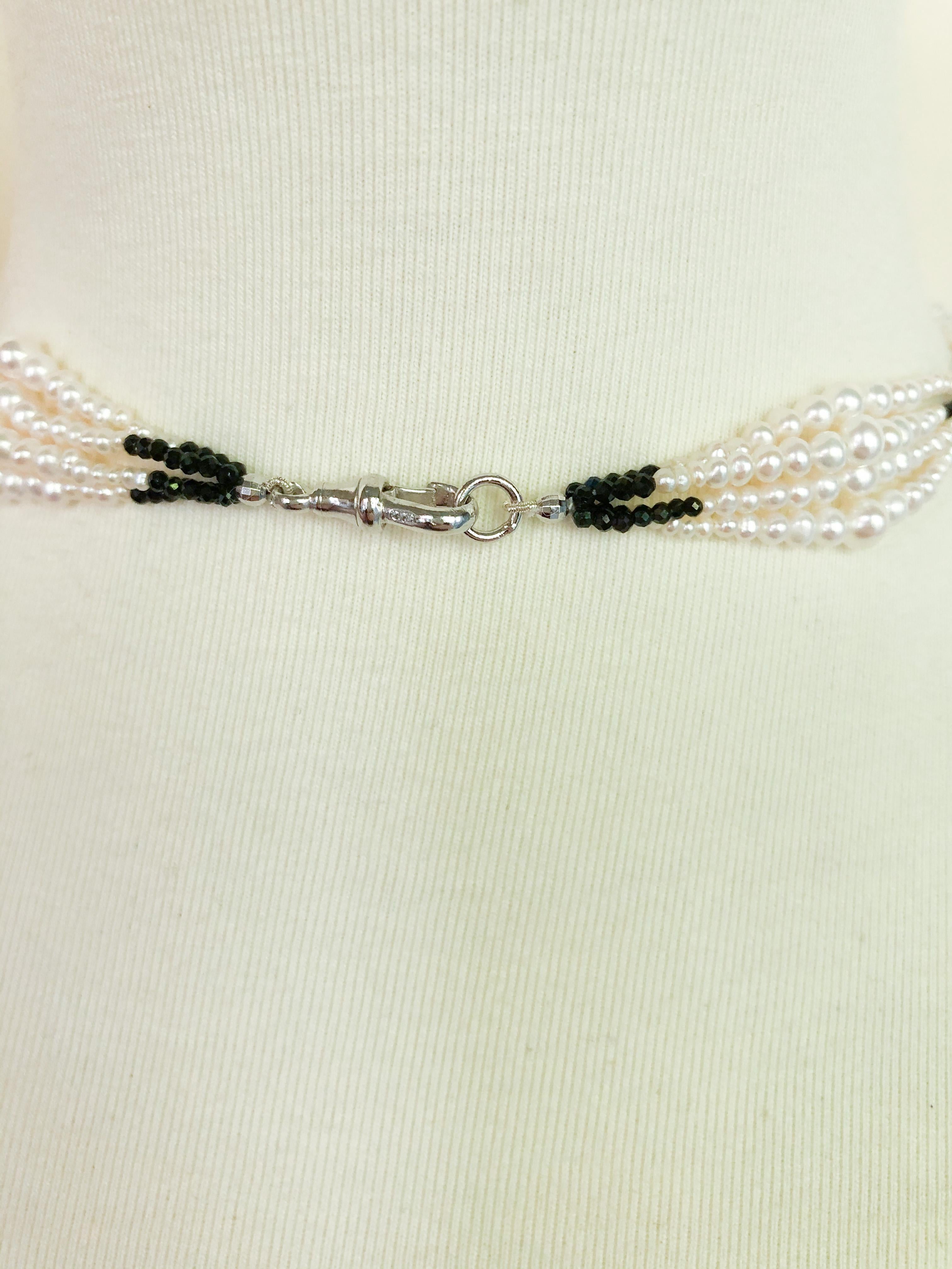 Marina J. Multi Graduated Sautoir with Raw Diamonds , White Pearls, Black Spinel In New Condition In Los Angeles, CA