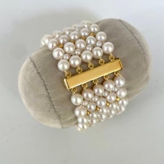 Marina J. Pearl and 18k Yellow Gold Plated Woven Bracelet