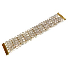 Marina J. Pearl and 18k Yellow Gold Plated Woven Bracelet