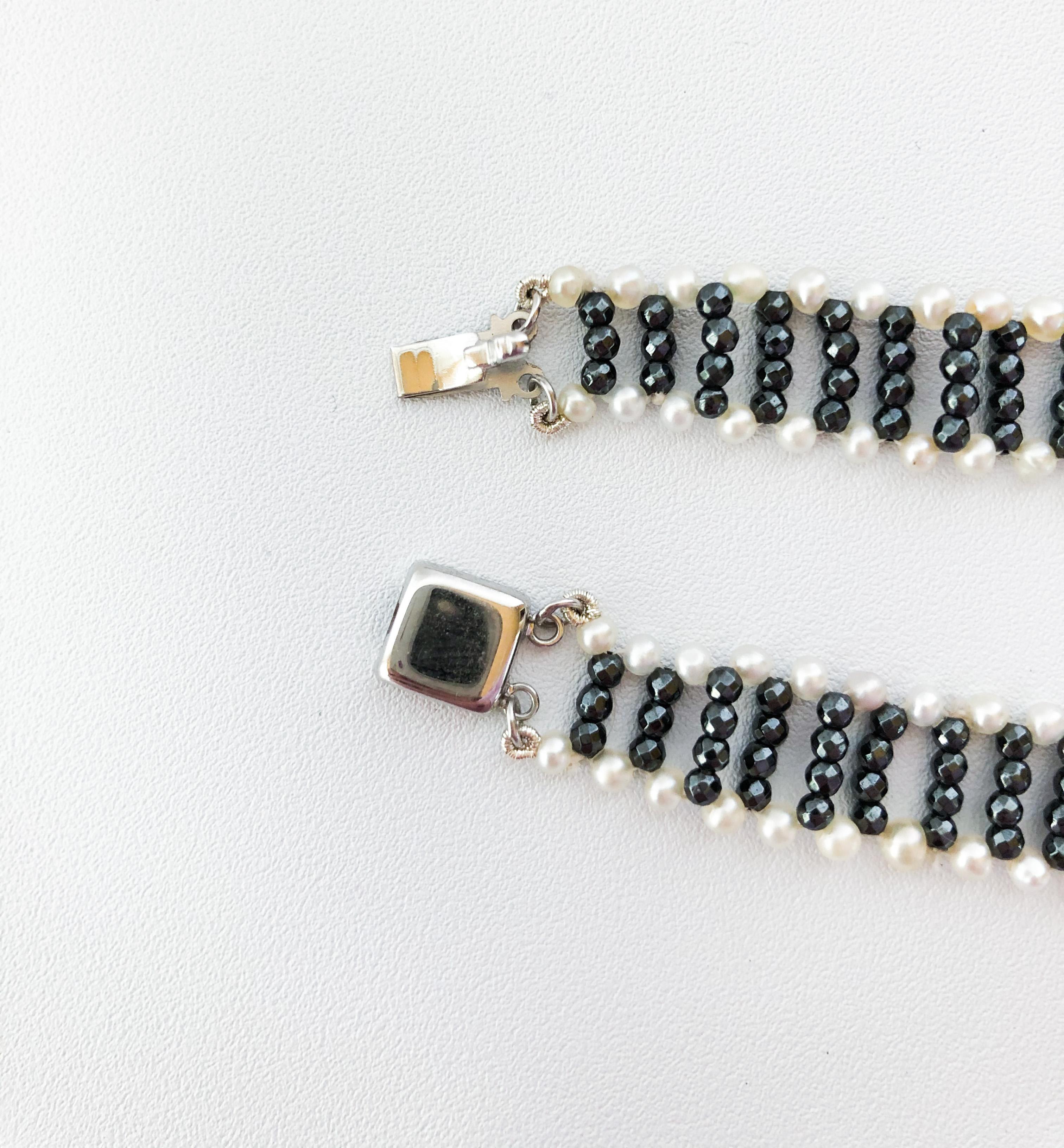 Marina J. Pearl and Hematite Necklace with Diamonds and 14 Karat Gold Clasp In New Condition In Los Angeles, CA