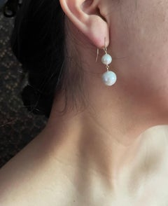Marina J. Pearl Drop Earrings with Solid 14k Yellow Gold