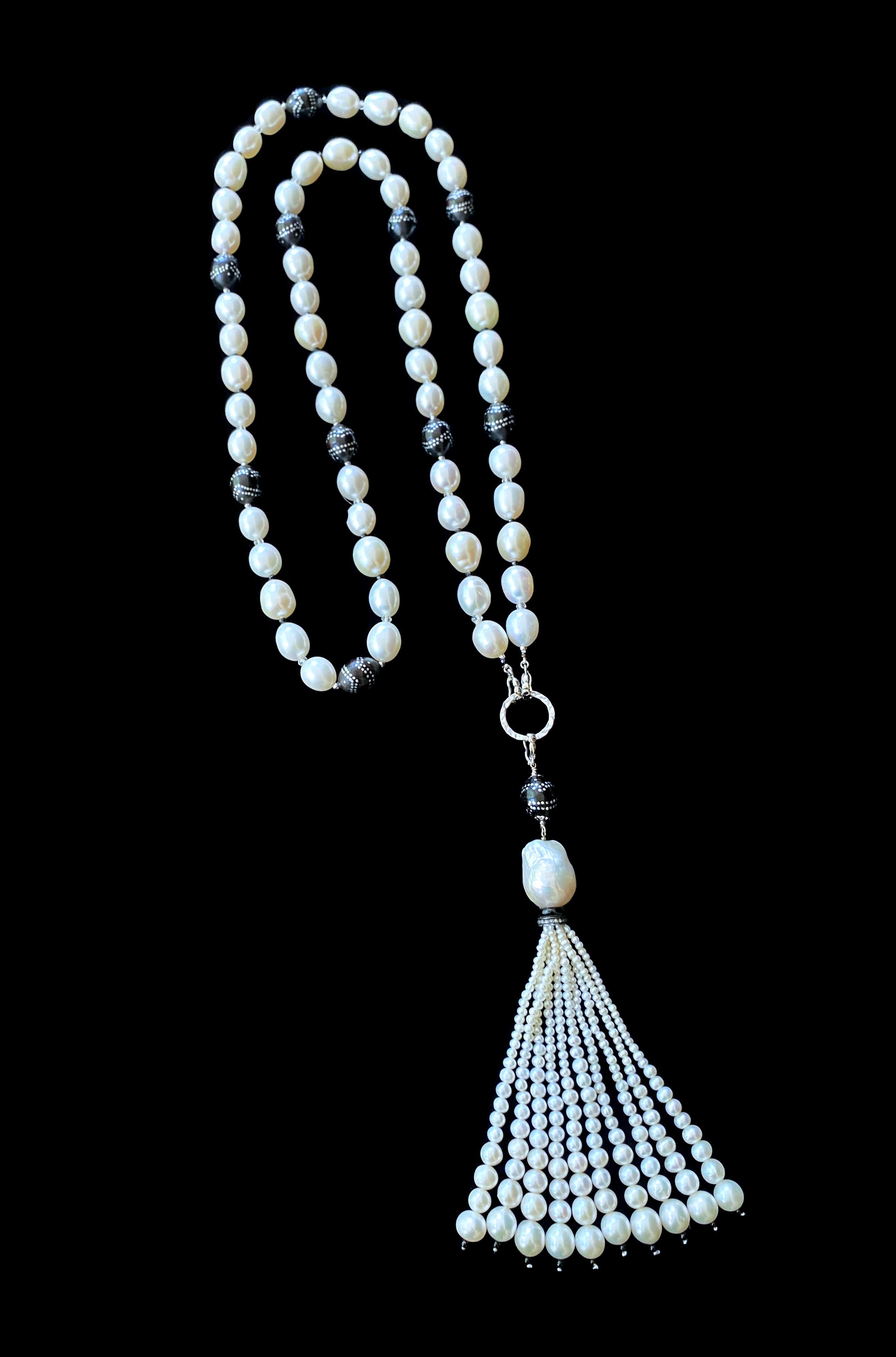 Marina J. Pearl, Solid White Gold & Vintage silver inlaid 