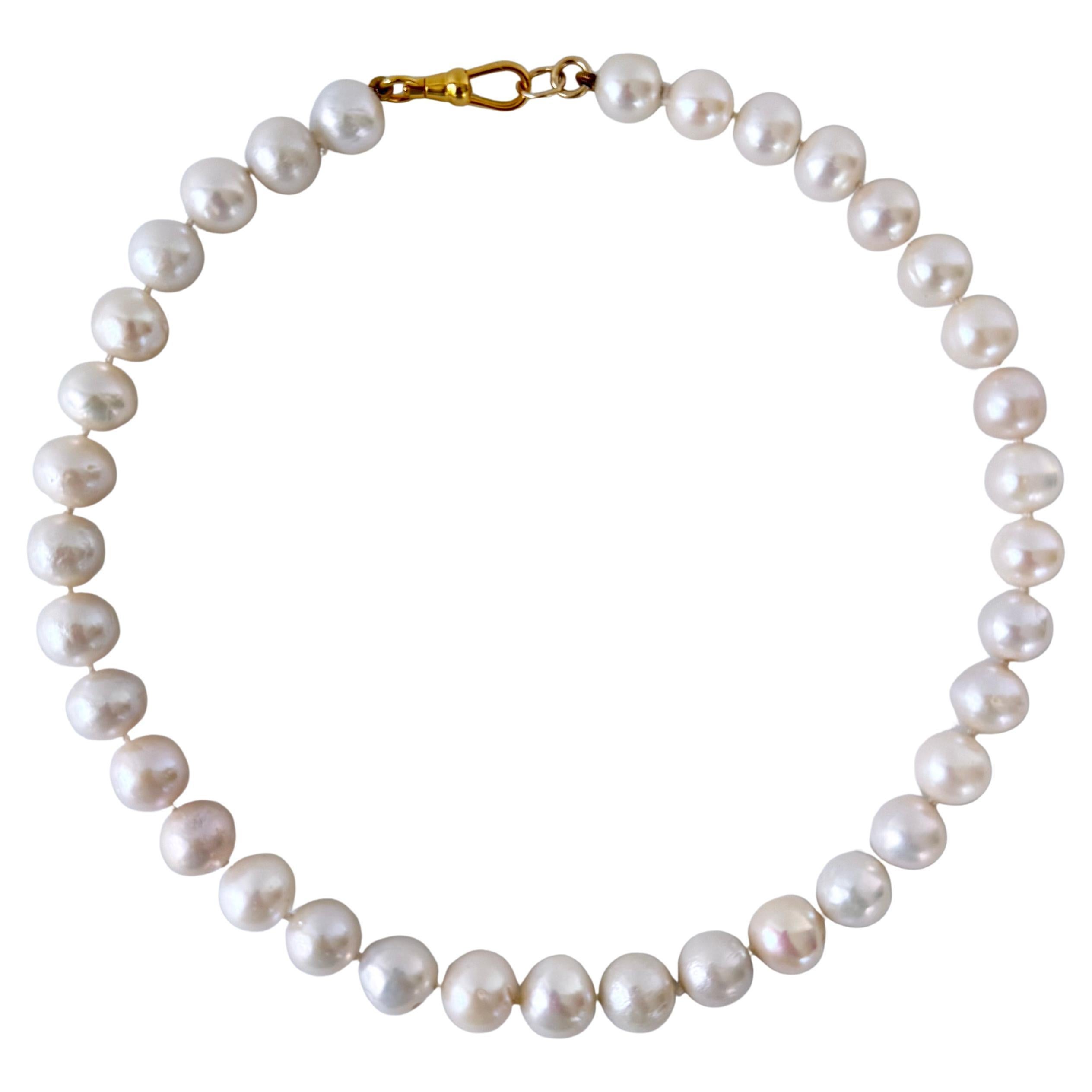 Marina J. Pearl Strung Necklace with 18k Plated Clasp