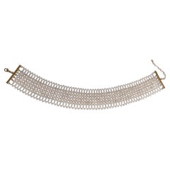Marina J. Pearl Woven Adjustable Choker with 14k Yellow Gold