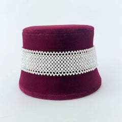 Marina J. Pearl Woven Bridal Choker with Rhodium Silver
